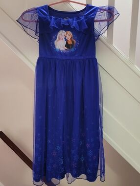 EUC DISNEY Frozen Elsa & Anna Girls Nightgown Dress